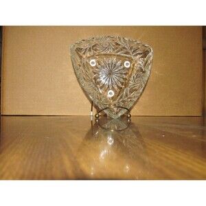 Pressed Glass Triangle Shape Footed  Dish